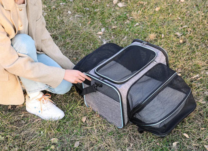 Pet Carrier Foldable Expandable Bag Mesh Breathable Handheld