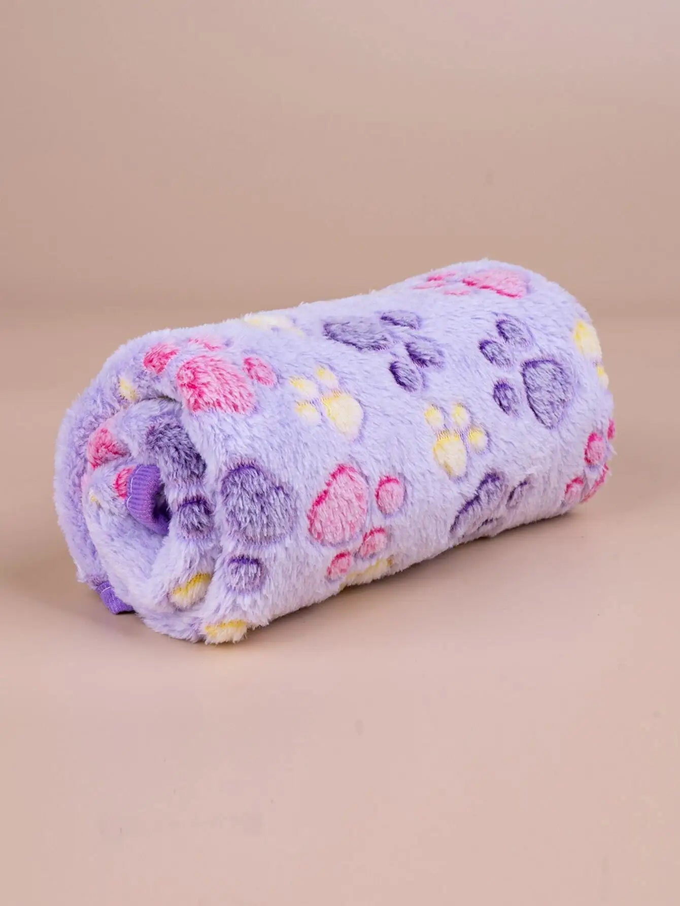 Paw Print Fleece Pet Blanket For Dogs Cats