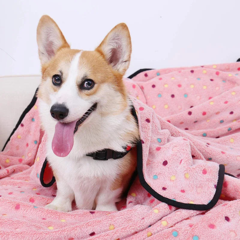 Cozy Pet Blanket Dot Pattern