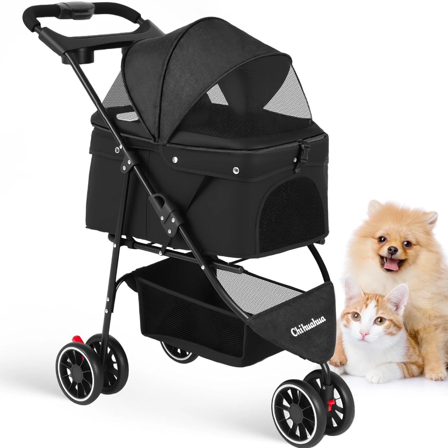 Dogs & Cats Portable Travel Stroller, Foldable