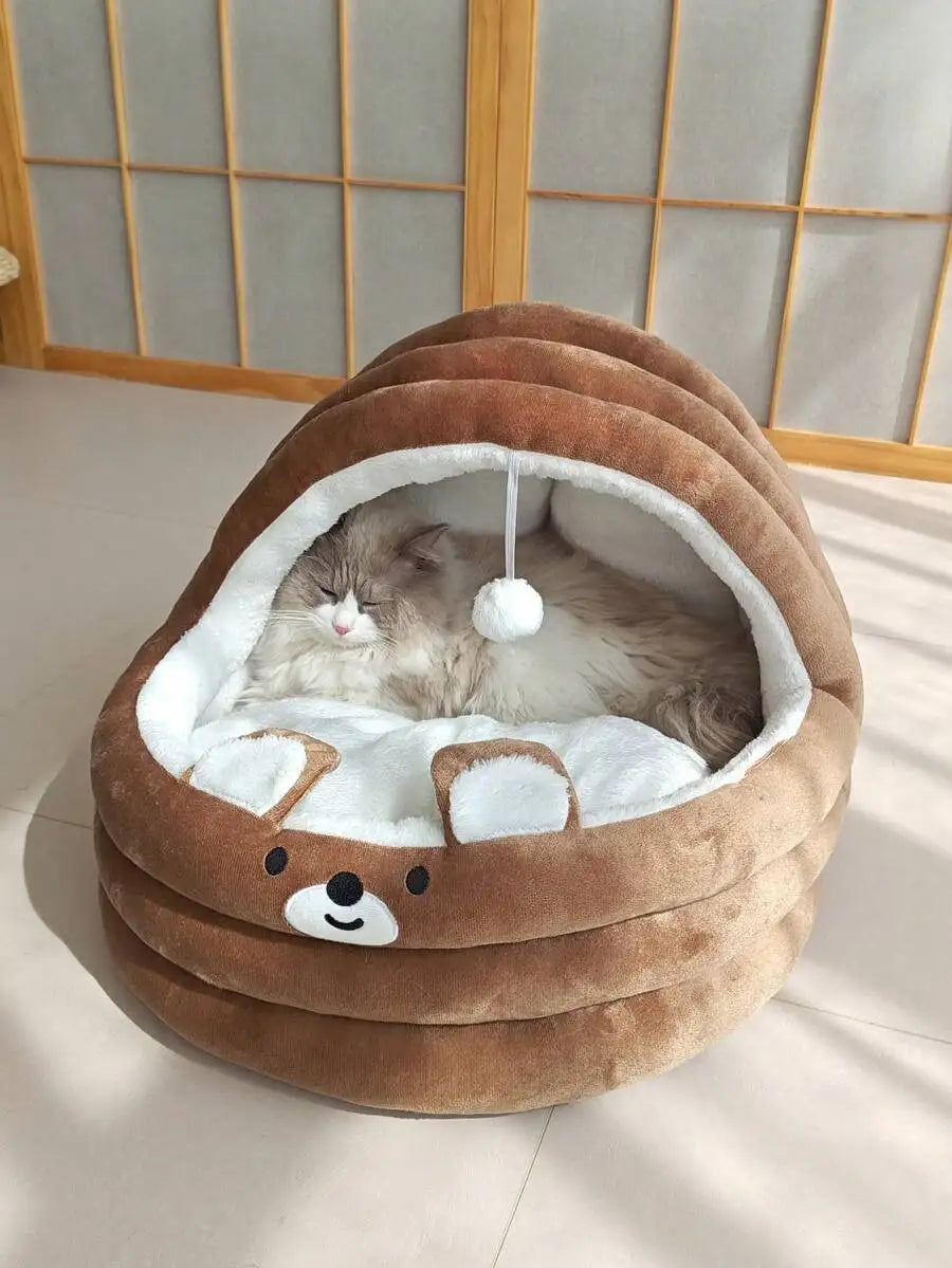 Soft & Cozy Pet Bed, Anti-slip Bottom, Interactive Hanging Ball