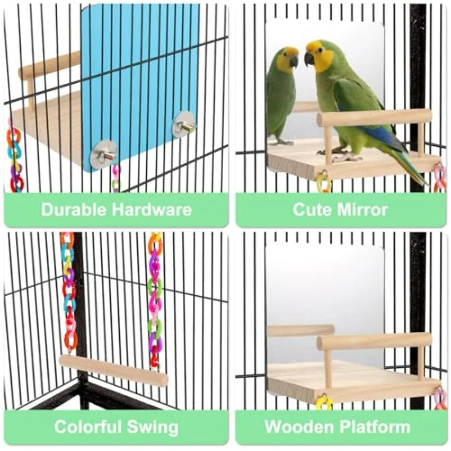 Bird Accessories, Mirror, Perch, Climbing Ladder, Swing