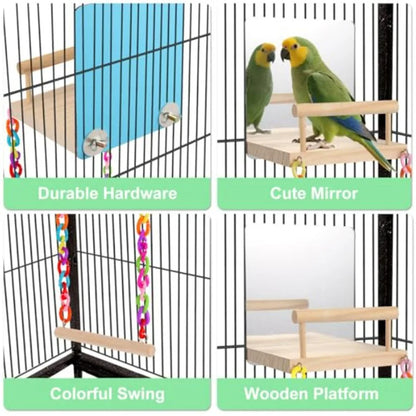 Bird Accessories, Mirror, Perch, Climbing Ladder, Swing