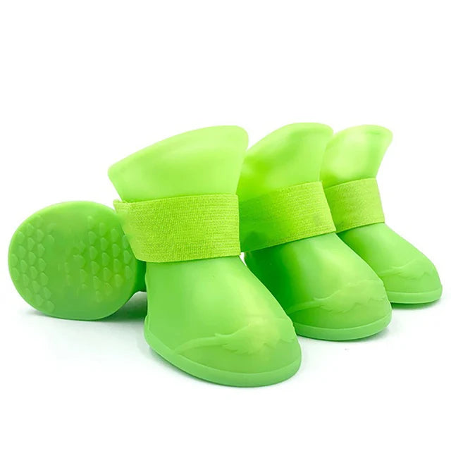 4Pcs Pet Water Proof Rubber Boots Outdoor