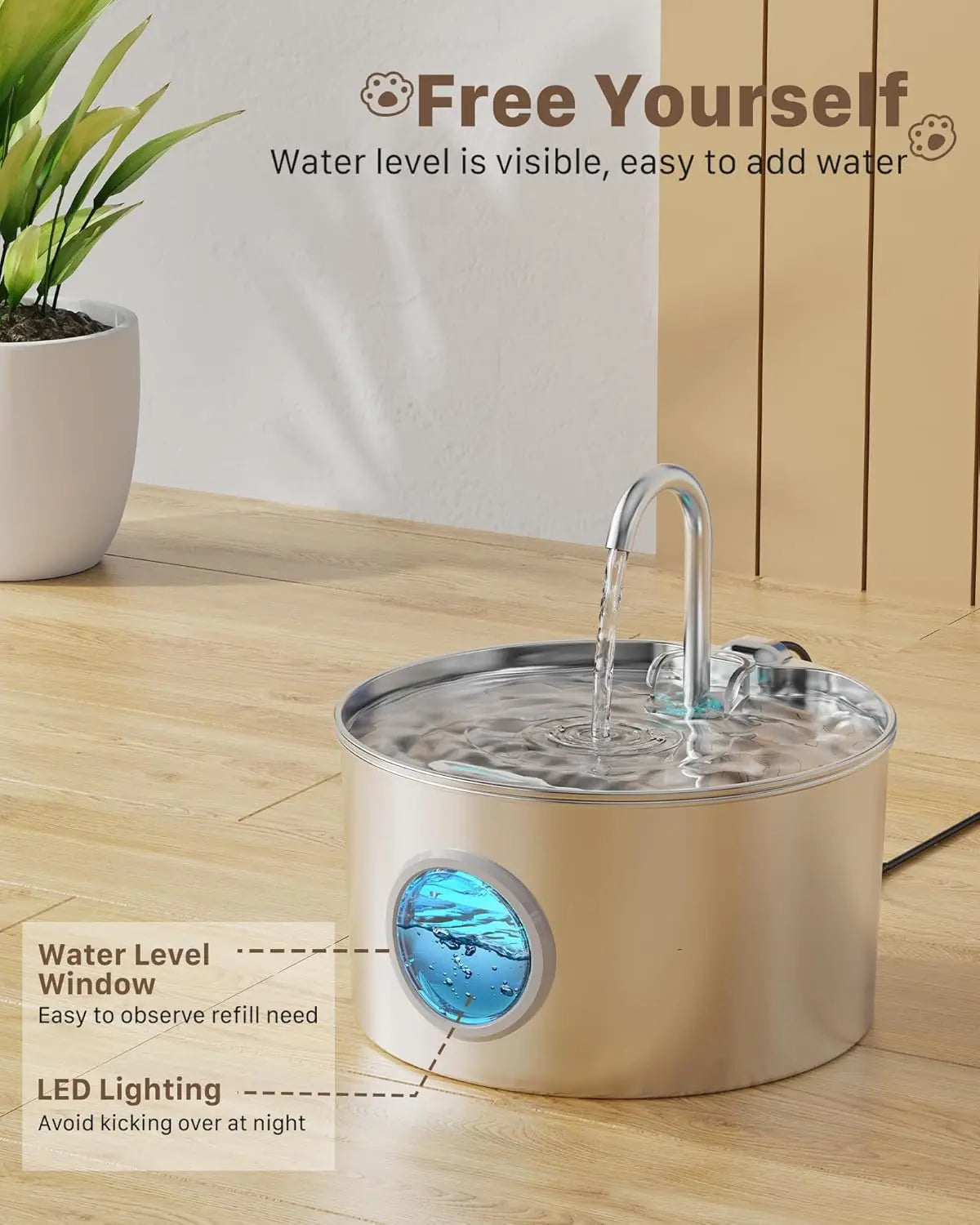 Stainless Steel Cat Water Fountain