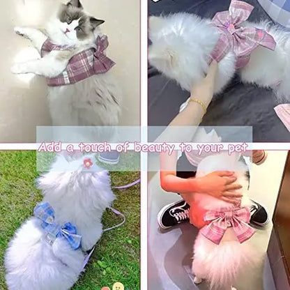 Pet Harness & Dress Set for Small Dogs Girls