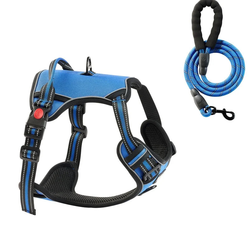 Adjustable Large Dog Harness with Leash