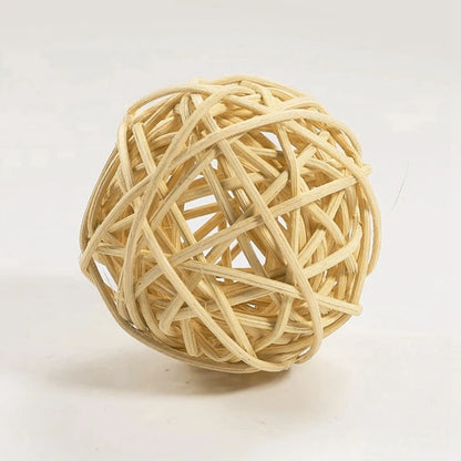4PCS Natural Grass Ball Interactive Toys For Small Pets