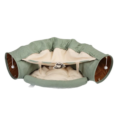 Cat’s Telescopic Tunnel, Cushioned Bed, Teasing Balls