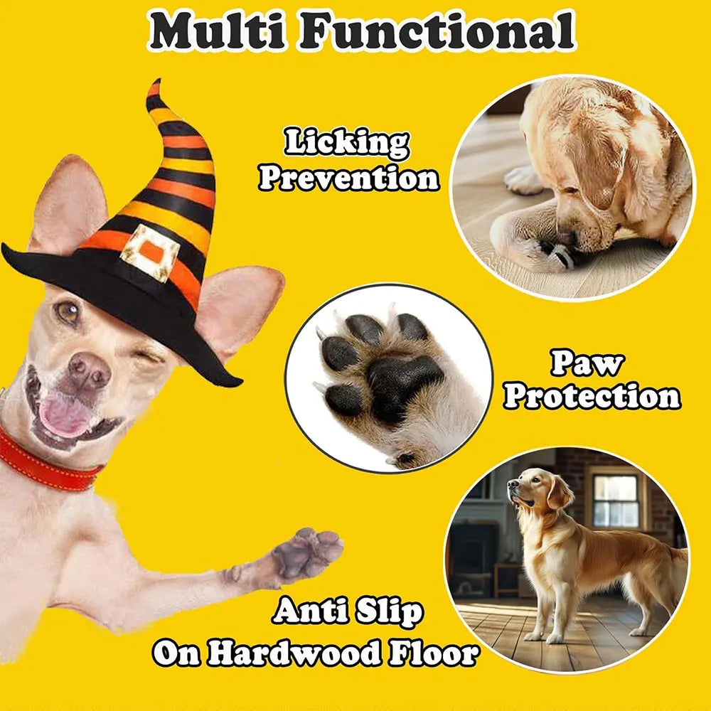 4-Pack Double-Sided Anti-Slip Dog Socks Paw Protection Anti-Scratch for Hardwood Floors Prevent Licking Biting