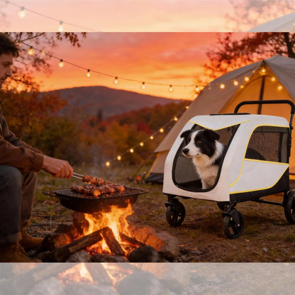 All-Terrain Pet Stroller with Lockable Wheels, Adjustable Handle
