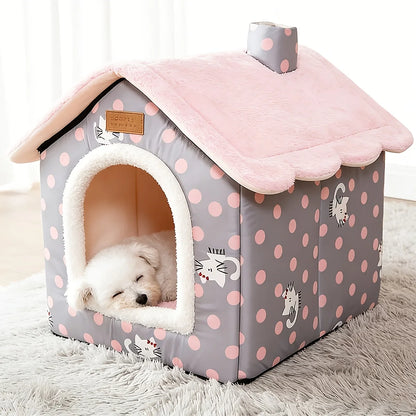 House-Shaped Cat Bed Suitable for All Seasons