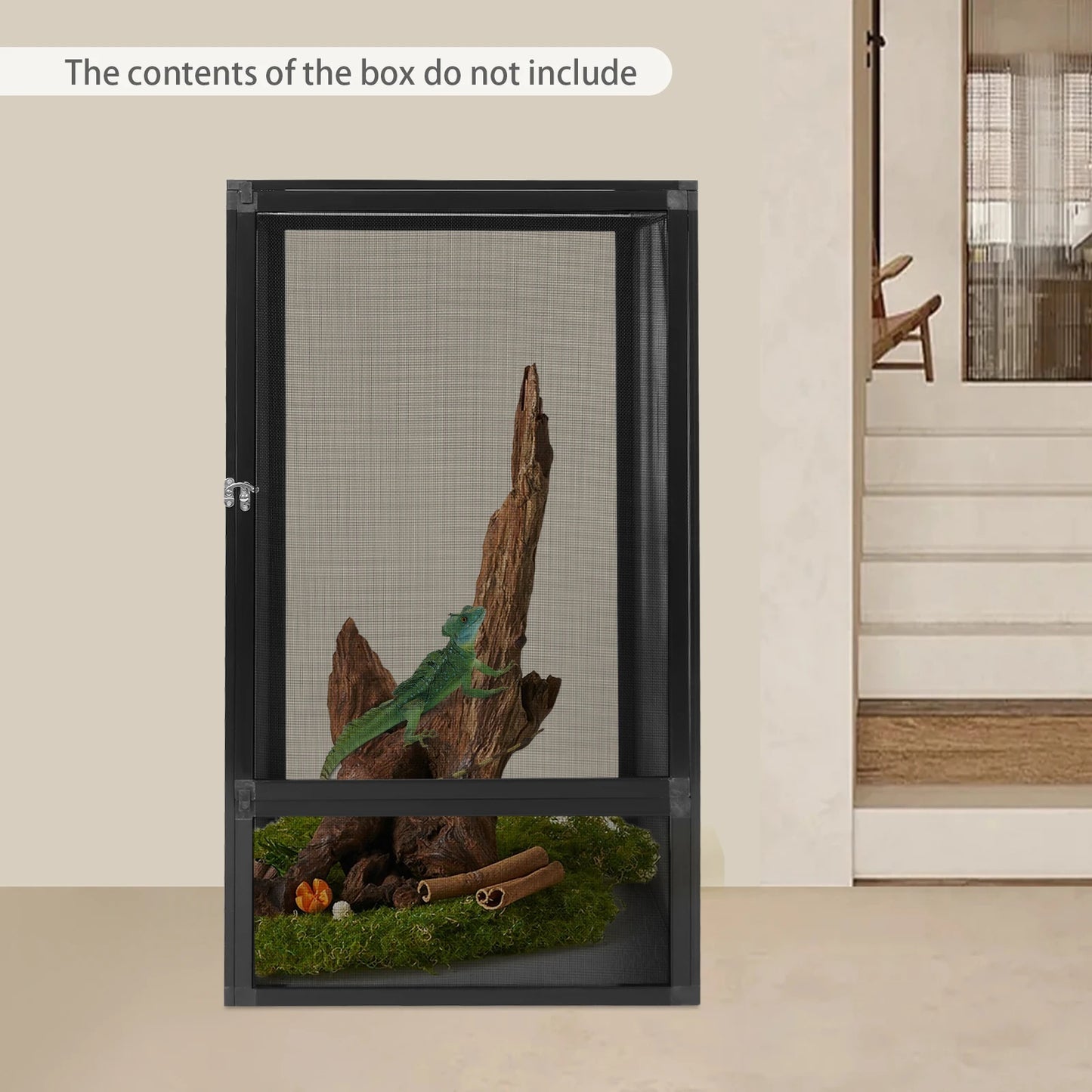 Reptile Habitat Terrarium Enclosed, Rectangular Freestanding