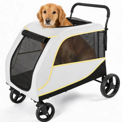 All-Terrain Pet Stroller with Lockable Wheels, Adjustable Handle