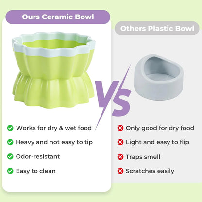 Anti-Tip Ceramic Food Dish