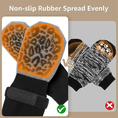 4-Pack Double-Sided Anti-Slip Dog Socks Paw Protection Anti-Scratch for Hardwood Floors Prevent Licking Biting