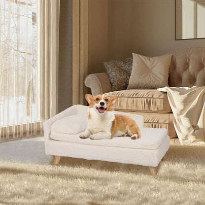 Elevated Pet Sofa  Bed with Sturdy Wood Legs