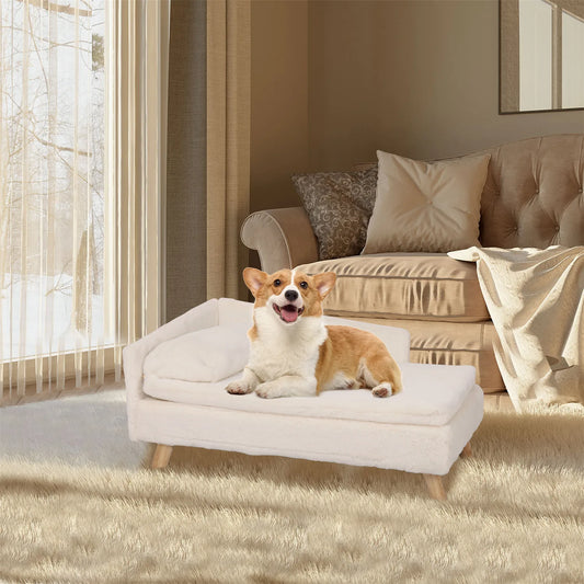 Elevated Pet Sofa  Bed with Sturdy Wood Legs