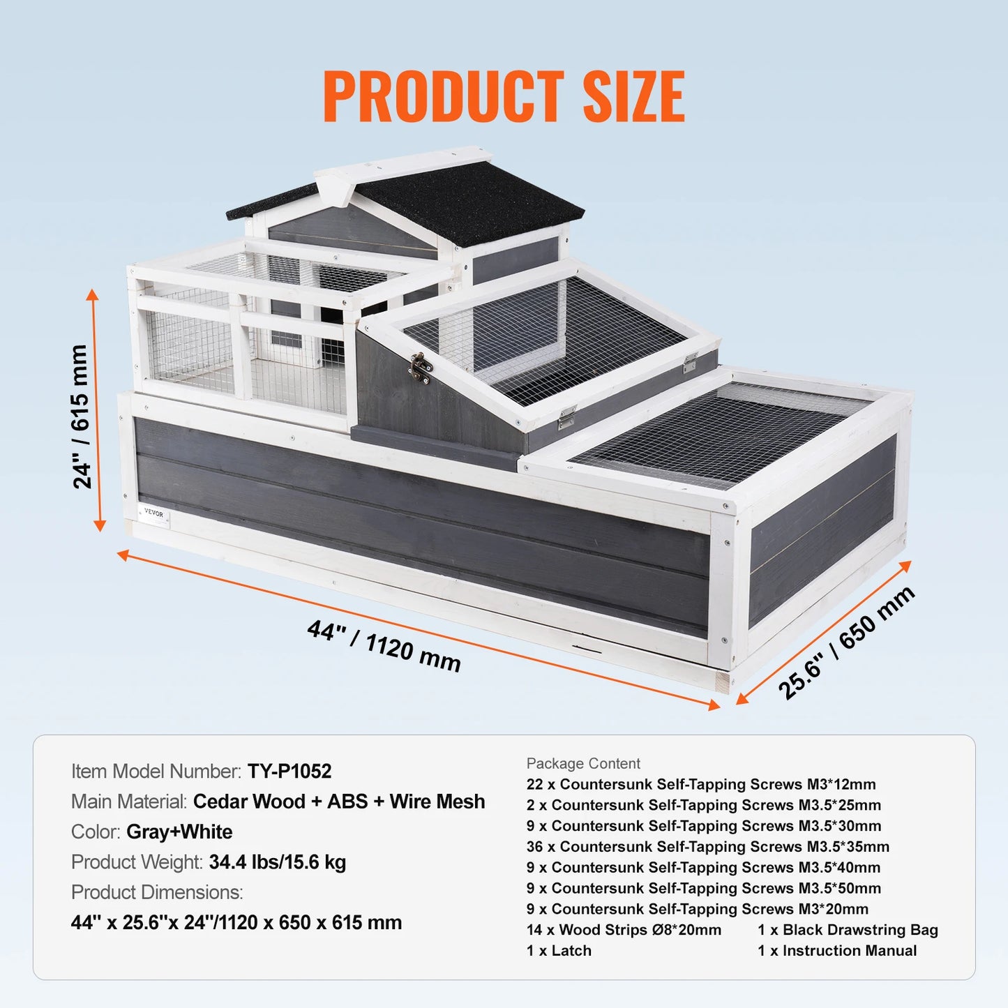 Tortoise Habitat Wooden House with Roof