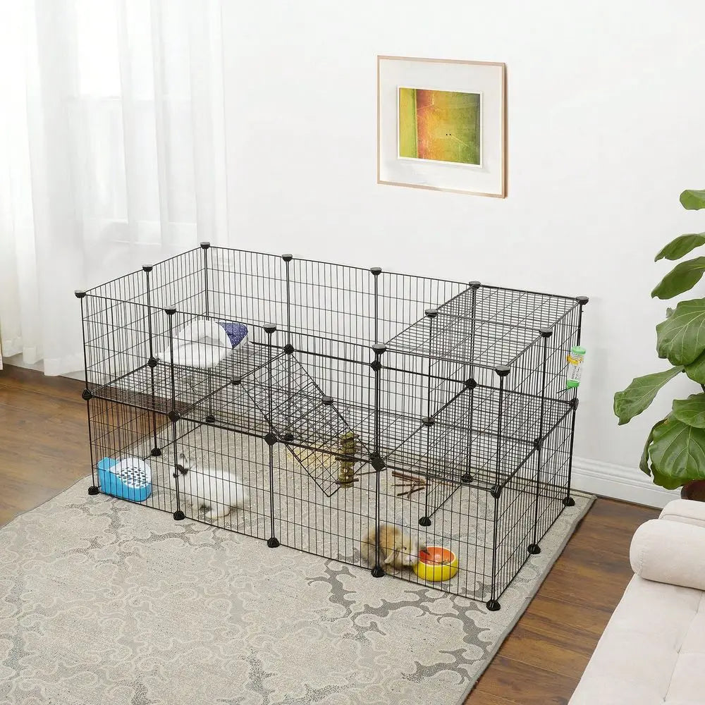 Small Animal Playpen, Zip Ties Included, Metal Wire