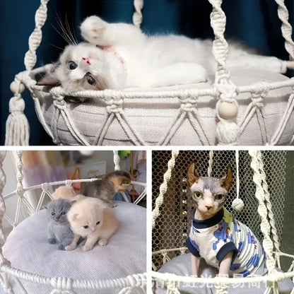 Large Hand-woven Cotton Rope Hammock