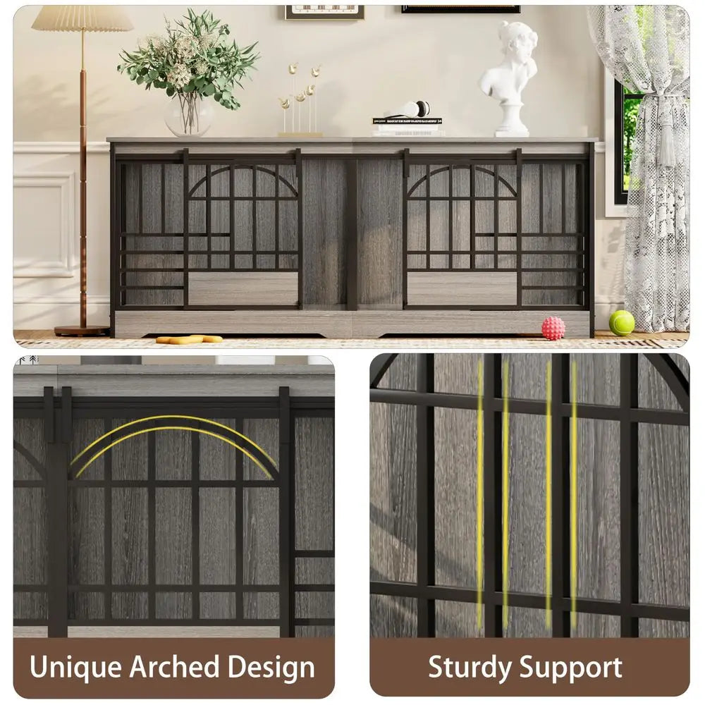 Wooden Dog House, Double Crate With Divider