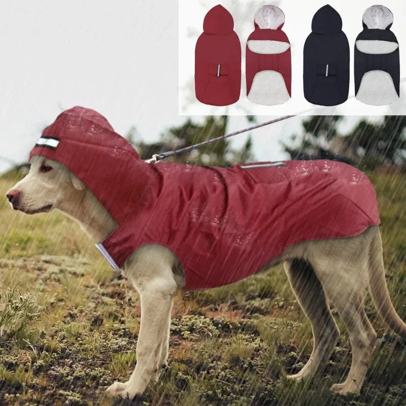 Dog Raincoat, Hooded Jacket, Reflective Stripe