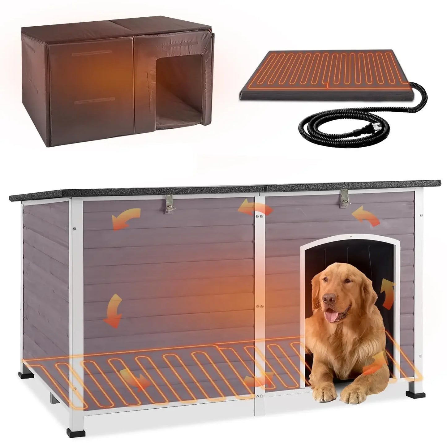 Heated Dog House, Insulated, Outdoor.