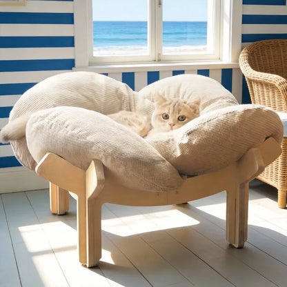 Comfortable Pet Sofa for Cats And Small Dogs, Wooden Legs