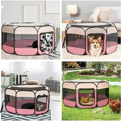 Dog Playpen, Tent, Foldable Kennel, Octagonal Fence