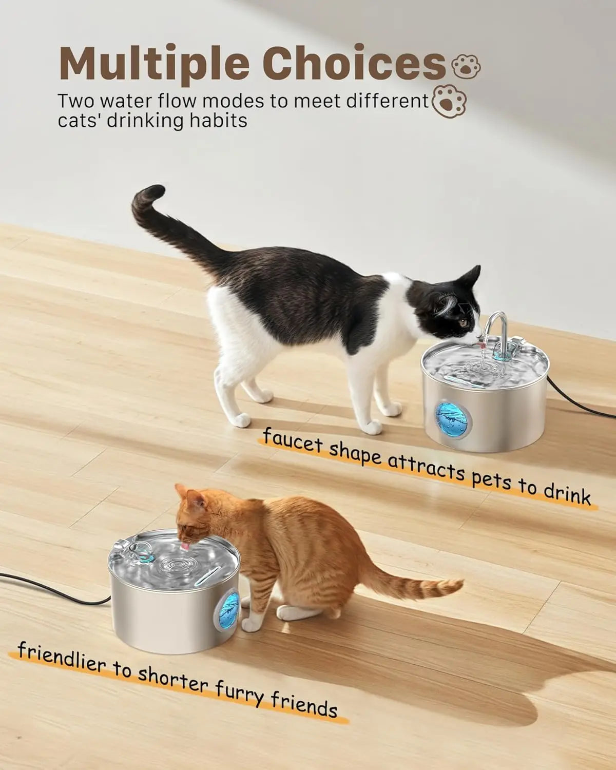 Stainless Steel Cat Water Fountain