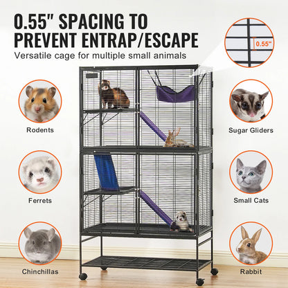Rolling Metal Cage 4-Tier Small Animals