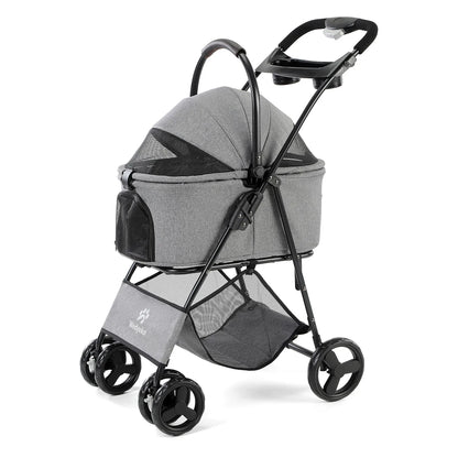 3 in 1 Pet Stroller, Removable Carrier, Folding Stroller, Waterproof, All-Terrain