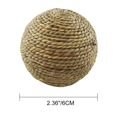 4PCS Natural Grass Ball Interactive Toys For Small Pets