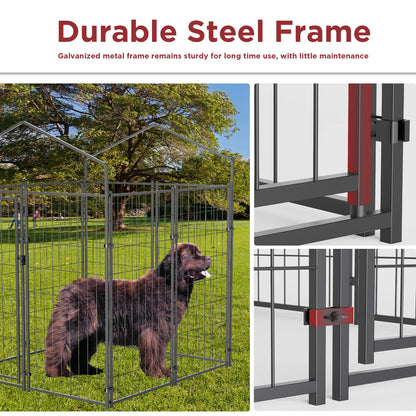 Large Dog Kennel Outdoor with Anti-UV Waterproof Cover