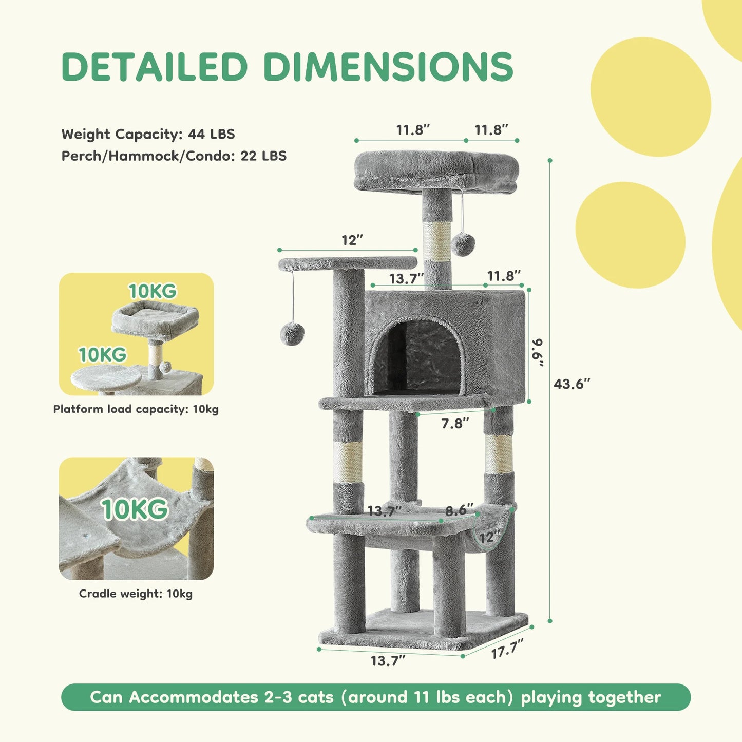 Multi-Cat Climbing Tower for Indoor Cat