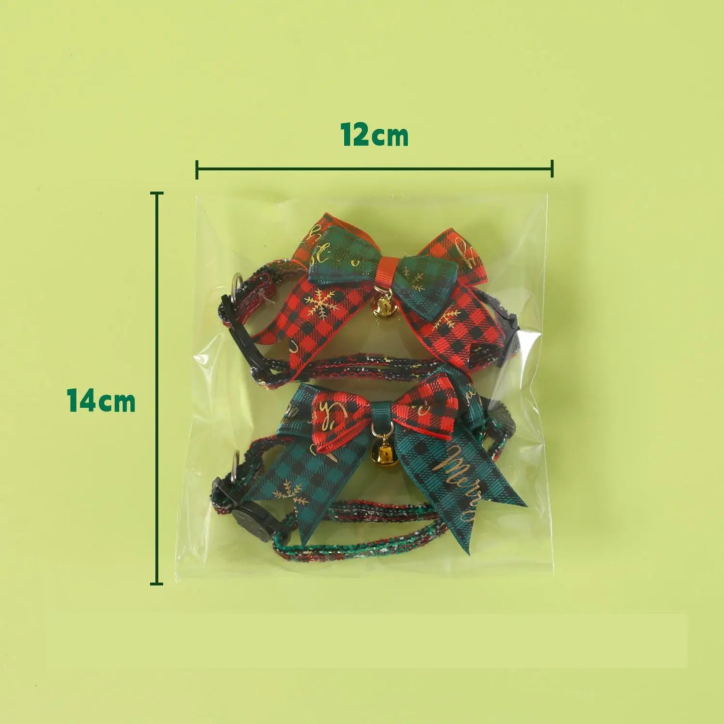 Holiday Pet Plaid Bow Collar Anti-Choke Adjustable