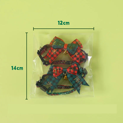 Holiday Pet Plaid Bow Collar Anti-Choke Adjustable