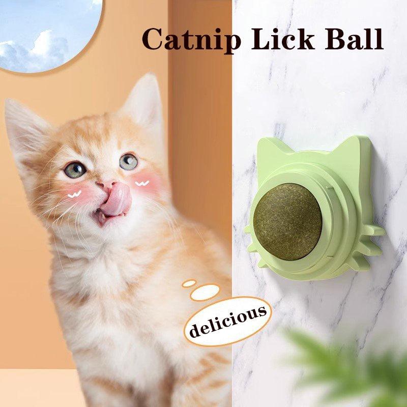 The Wall Cat Ball, Lickable Snack, Self-Rotating, Teeth Cleaning