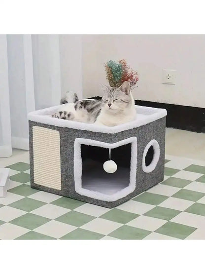 Multi Story Cat Condo, 2 Beds, Indoor Cat Cube