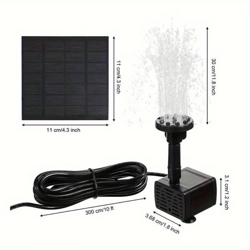Bird Bath, Garden Waterfall, Floating Pump, Solar Fountain