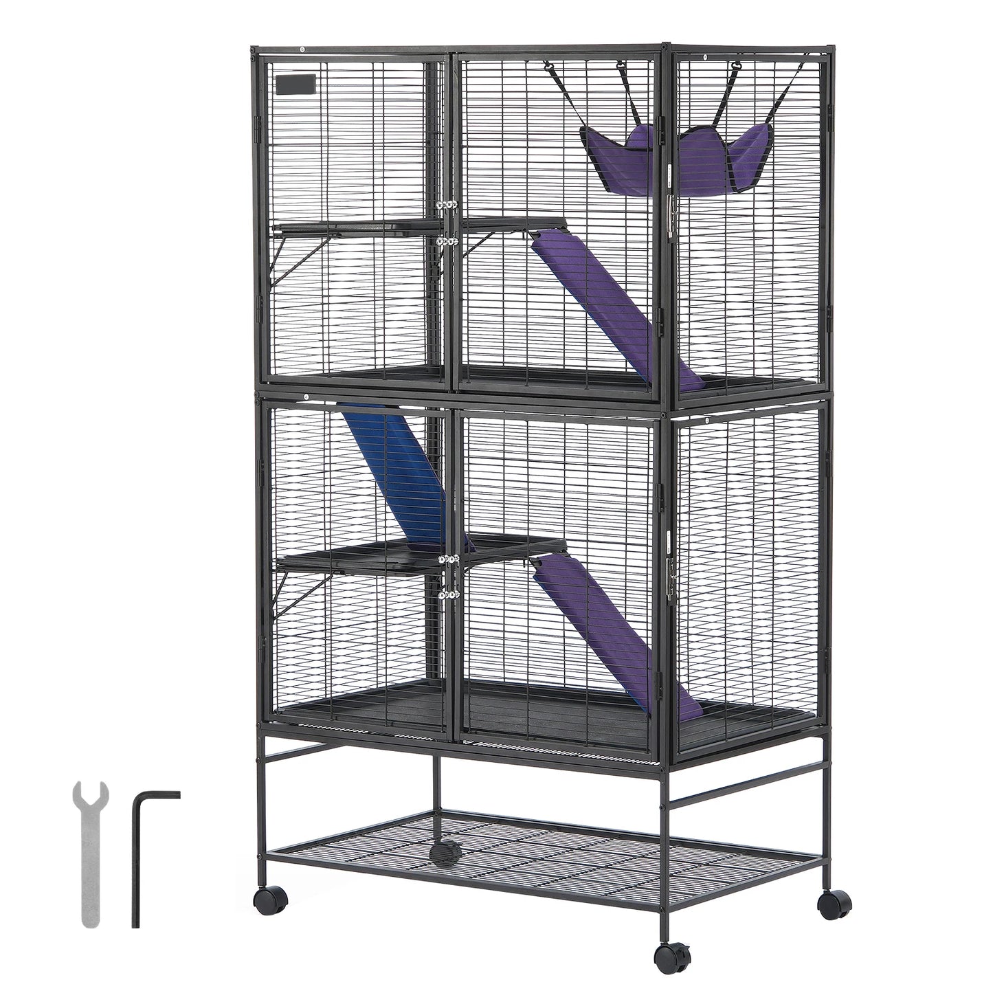 Rolling Metal Cage 4-Tier Small Animals