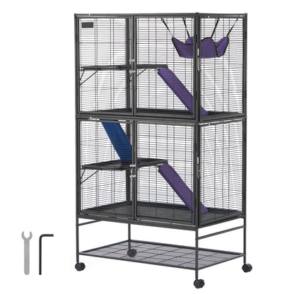 Rolling Metal Cage 4-Tier Small Animals