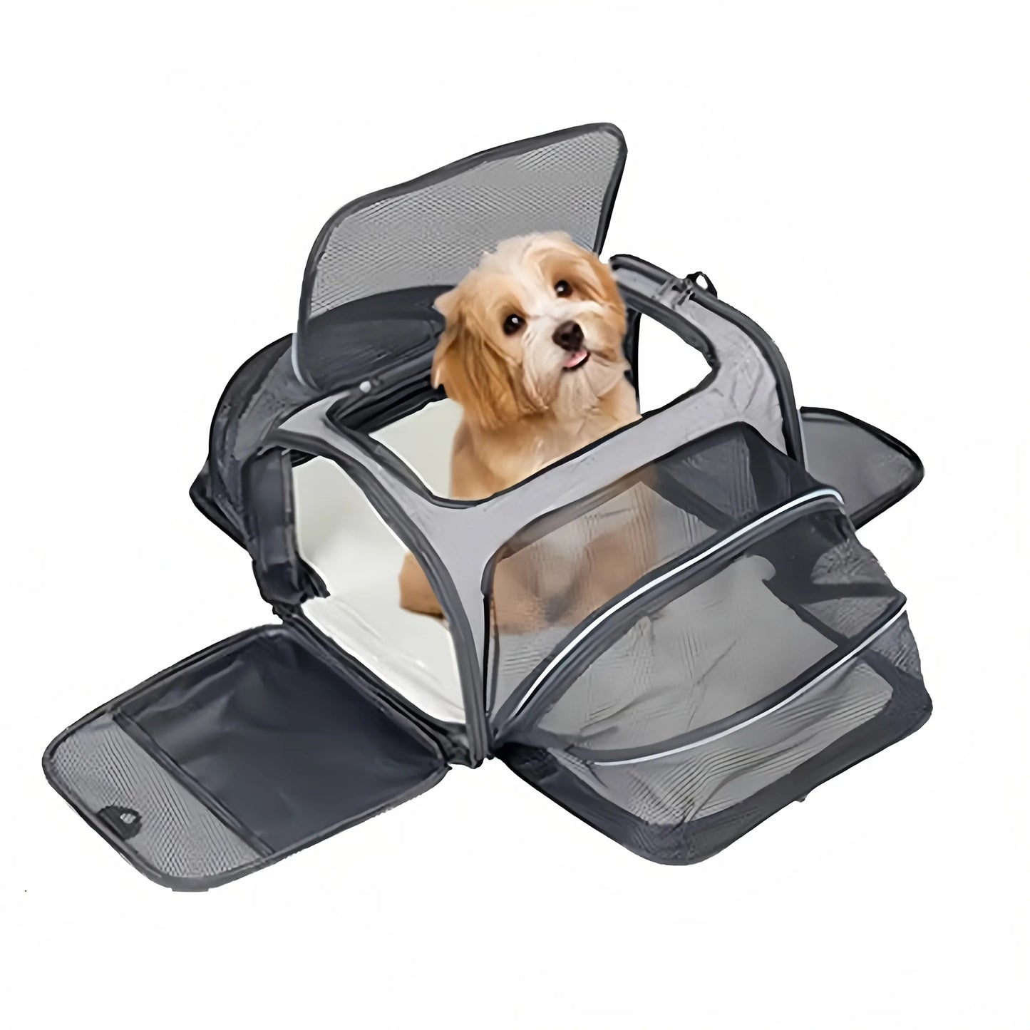 Pet Carrier Foldable Expandable Bag Mesh Breathable Handheld