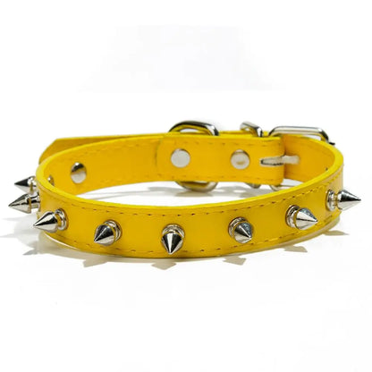 Leather Spiked Pet Collar Adjustable