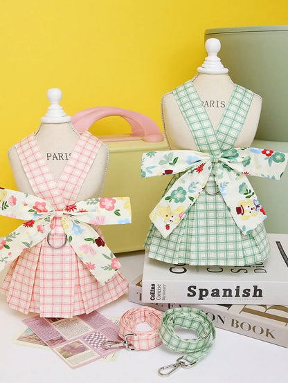 Princess Skirt Pet Harness Leash Set