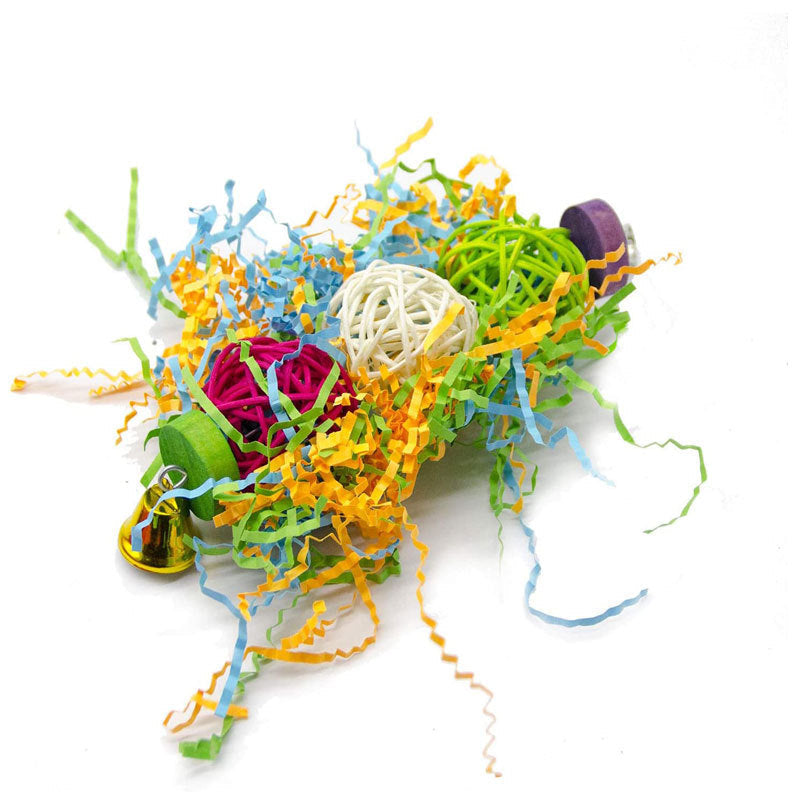 3pcs Bird Foraging Toys Rattan Ball Grass Wooden Toys