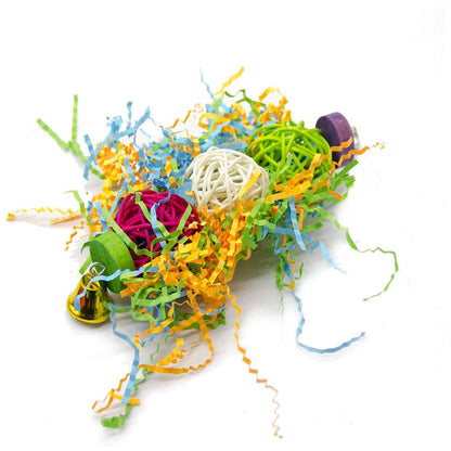 3pcs Bird Foraging Toys Rattan Ball Grass Wooden Toys