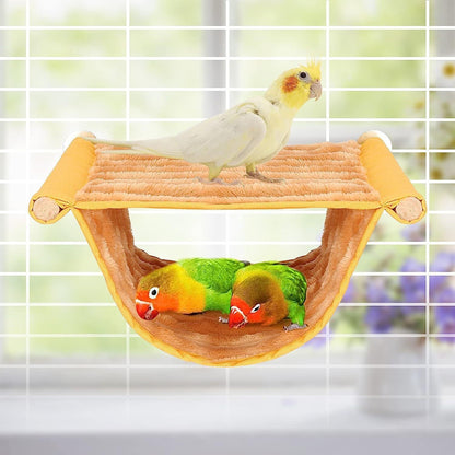 Bird Cage Mountable Parrot Perch with Hammock Bed