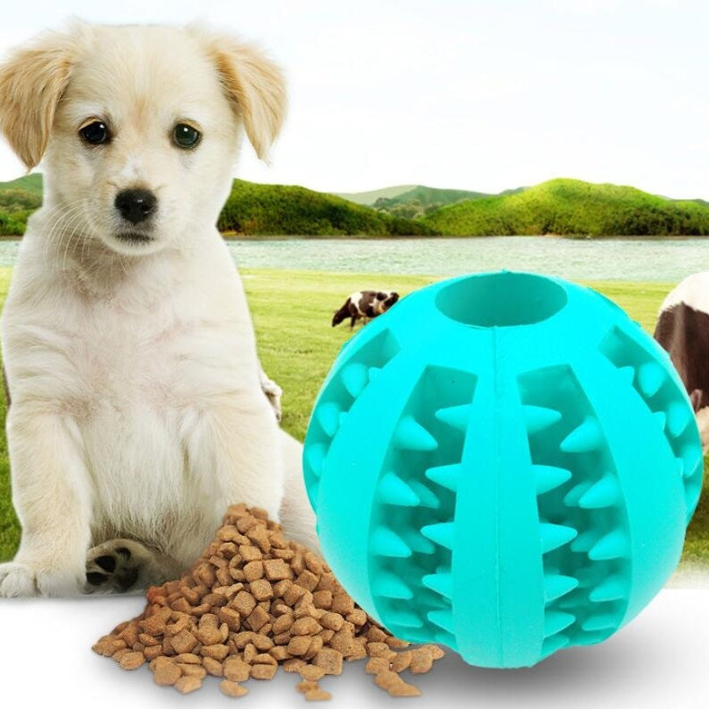 Pet Slow Feeder Dog Toy Rubber Dog Ball Toy